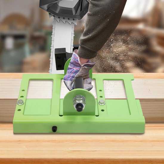 Kettingzaag Molen - Houtbewerking Opzetstuk - Precisie Hout Zagen - Verstelbare Breedte - 5-15 cm Bereik - Groen — afbeelding 2