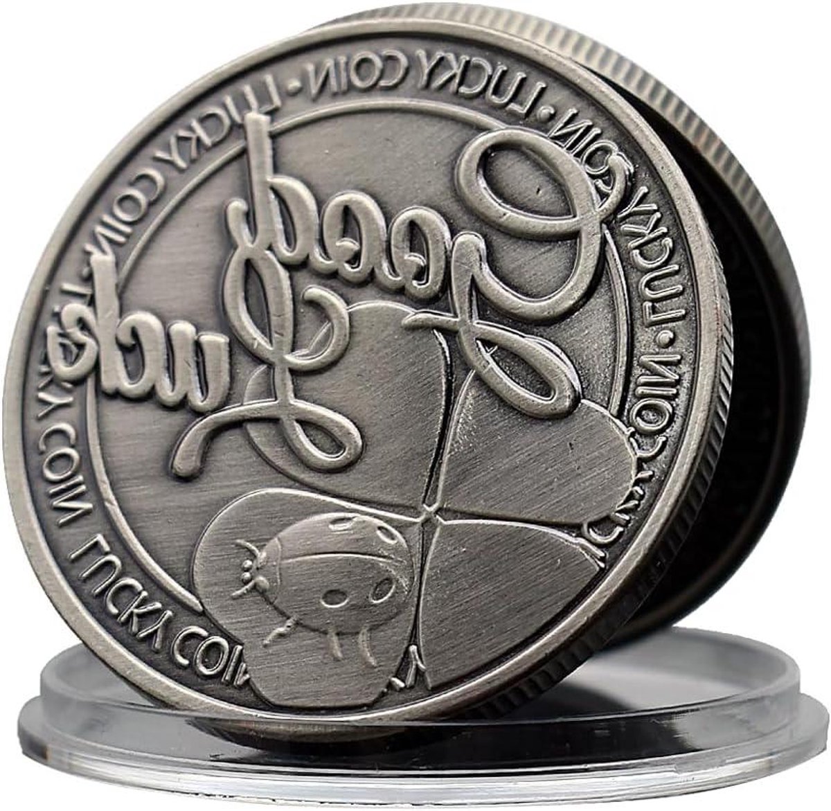Klavertje Vier Munt - Geluksmunt Souvenir - Verzamelen - Herdenkingsuitgave - 4.06 cm - Goudkleurig