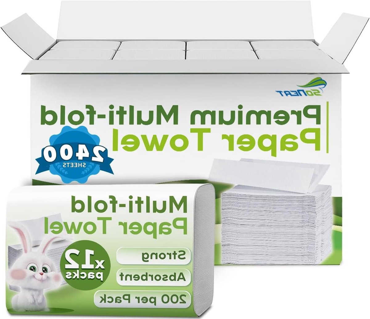 Multifold Papieren Handdoeken - Wegwerphanddoeken Keuken - Handen Drogen - Hoge Absorptie - 12 Stuks - Wit