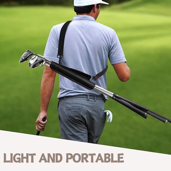 Golf Club Mini Tas - Golftas Draagbaar - Driving Range Oefenen - Lichtgewicht & Opvouwbaar - 3-6 Clubs - Zwart — afbeelding 4