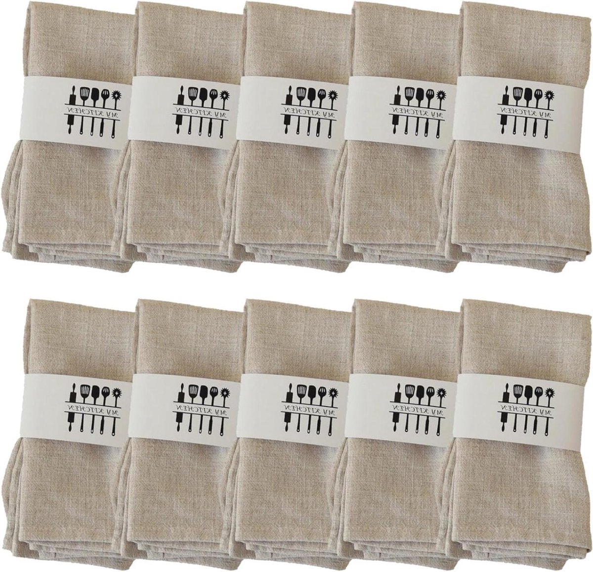 Linnen Servetten - Stoffen Servetten Keuken - Tafel Decoratie - Zacht en Absorberend - 40 x 40 cm - Beige