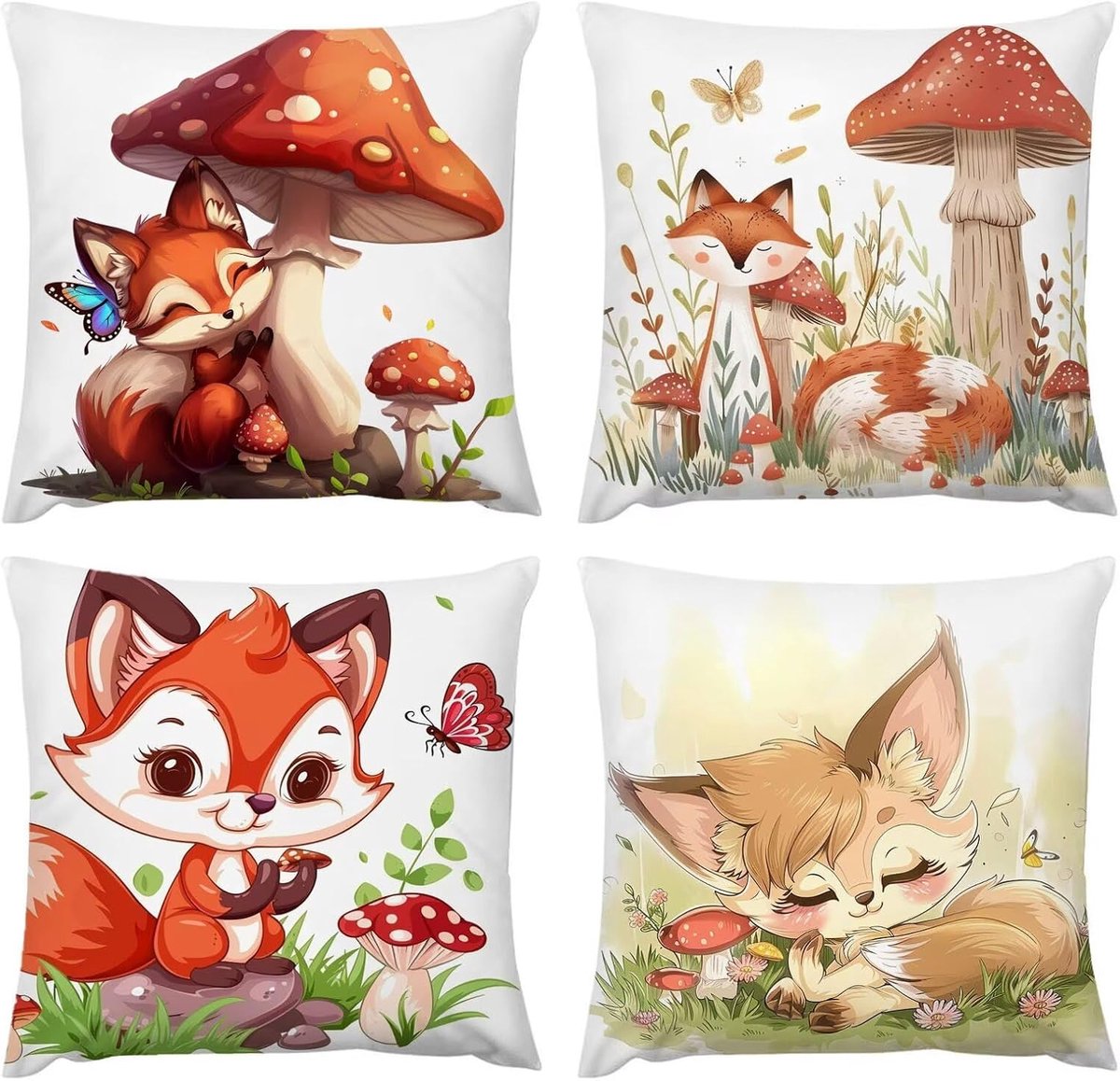 dieren kussenslopen 50 x 50 cm, waterdichte kussenhoes voor buiten, set van 4, zacht sierkussen, voor terras, tuin, veranda, bank, binnen, woonkamer, bedstoel, woondecoratie, luxe cadeau B3