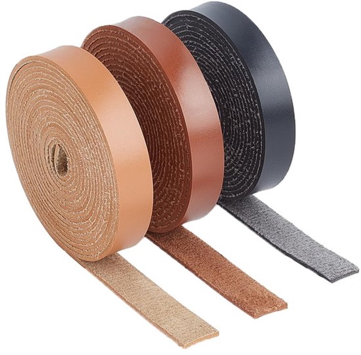 SPHProducts - Glanzende Lederen Band - 3 Rollen - 12.5mm Brede Platte