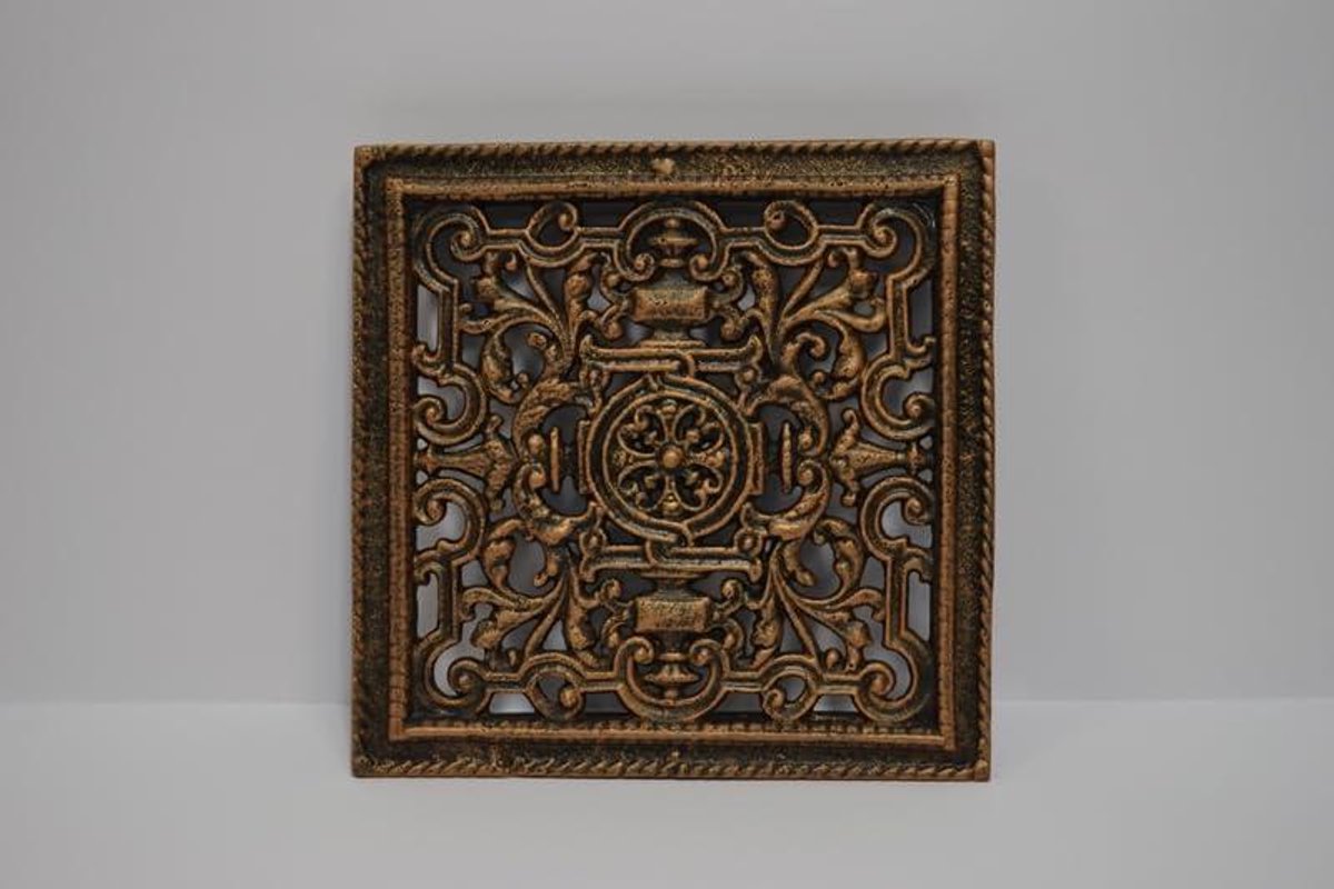 Ventilatie Rooster - Rooster Houtkachel - Lucht Toevoer - Gietijzer - 23 x 23 cm - Zwart