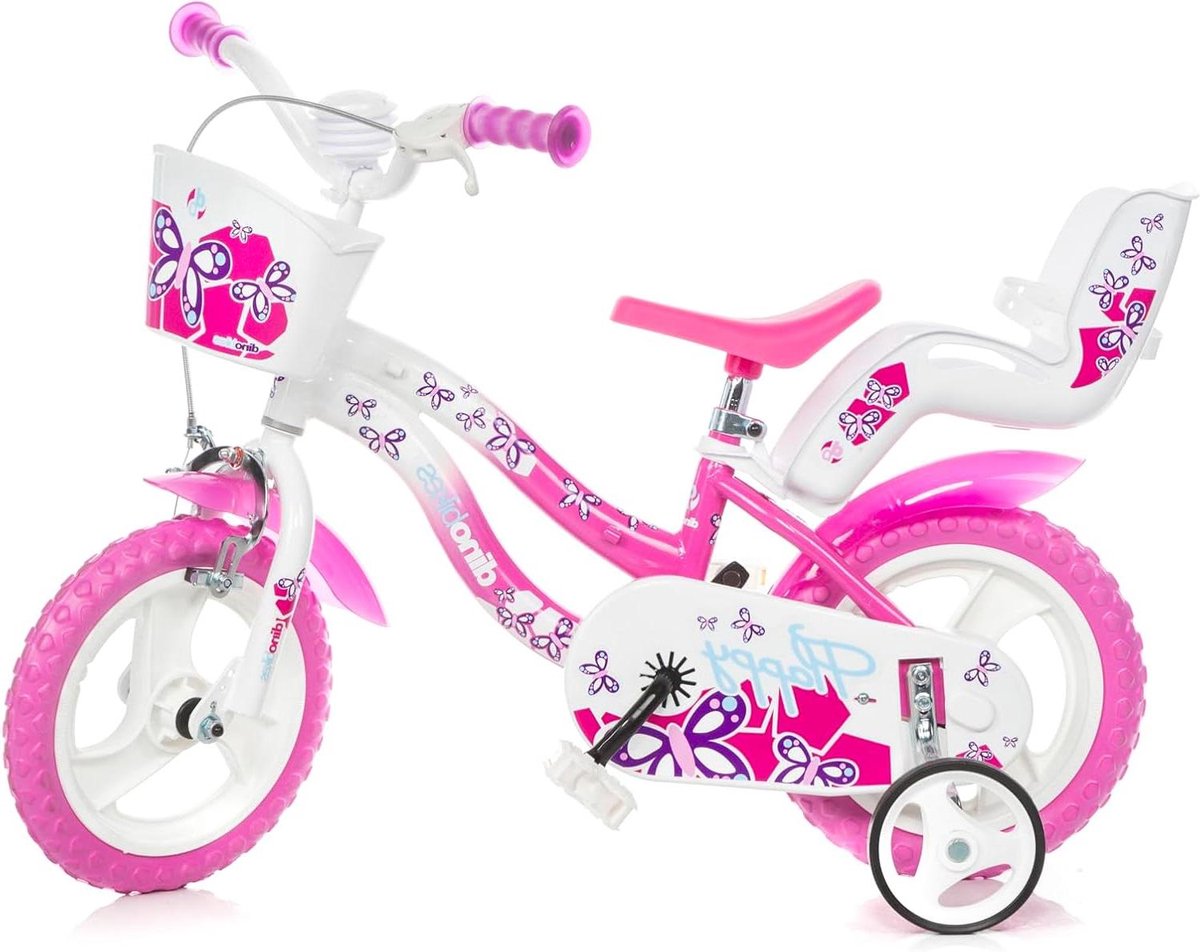 Kinderfiets - Loopfiets - Leren Fietsen - Met Zijwieltjes - 12 inch - Meerkleurig