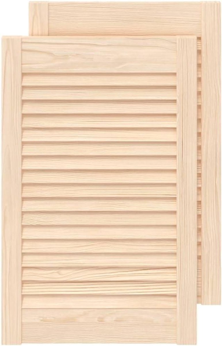 Kastdeuren met lamellen - Houten deuren Latendeuren - Meubel renovatie - Massief grenenhout - 61.5 x 39.4 cm - Naturel