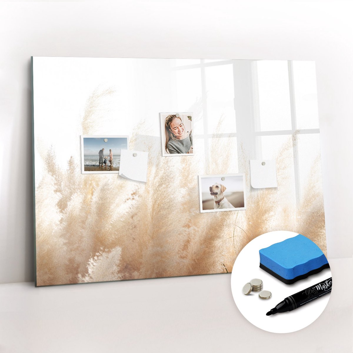 Tulup Whitebord - Graanabstractie - 100 x 70 cm - Bruin Memobord Keuken - Gratis 5 Sterke Magneten + Whiteboard Marker & Wisser - Moderne Wanddecoratie - Magnetisch Bord Kind - Notitiebord Werkplek