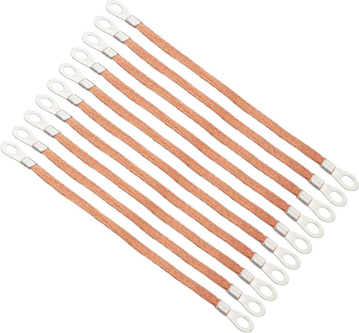 Koperen Aardingsband - Accukabel Set - Elektrische Aarding - Hoge Geleider - 10 Stuks 300mm - Koper