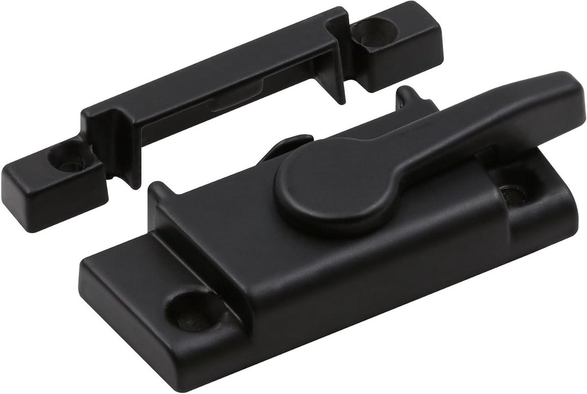 Raamslot - Raamsluiting Grendel - Ramen Beveiligen - Cam Action Nokken - 254 x 635 x 222 cm - Mat Zwart
