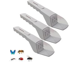Set van 3 stuks - Insectenvallen - Insectenklemmen - Insectendozen - Spinnenvallen - Insectenobservatieapparaten - Insectenvangst met levend vrijlaten - Geschikt voor tuinen, binnen en het observeren van wilde dieren - 27*4,5*5,5 cm - Wit