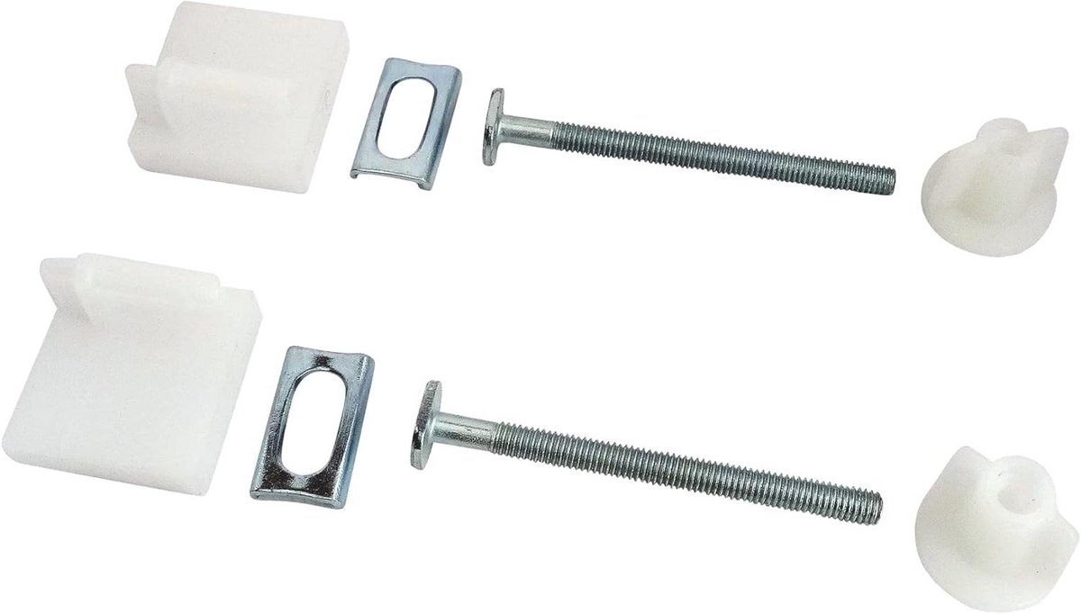 Bevestiging wc-bril - Montage set - Toilet reparatie - Metalen platen - 75 mm lengte - Grijs