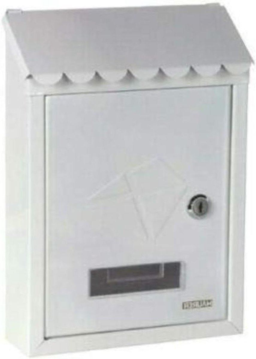 Brievenbus buiten - Postbak - Post ontvangen - Afsluitbaar dak - 21 x 7 x 30 cm - Grijs