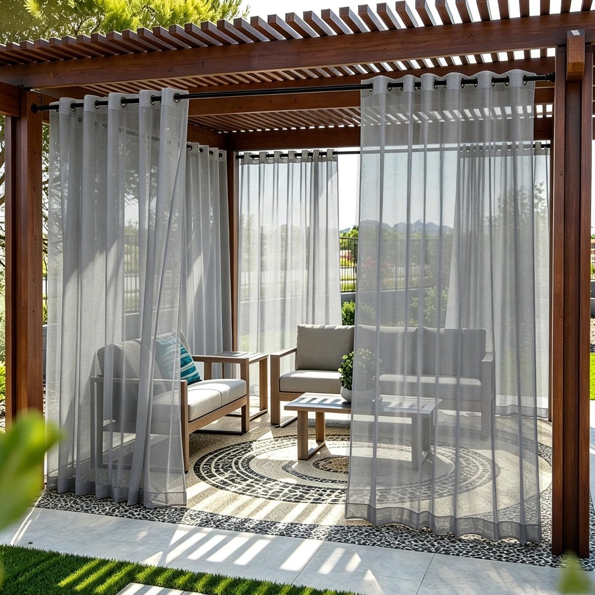 Gordijnen, met ingestanste ringen, transparante gordijnen van voile polyester, 134 x 210 cm, vitrage, doorzichtig, voor slaapkamer, woonkamer, keuken, grijs