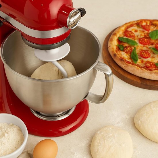 Kneedhaak Keukenmachine - Deegmixer Haak - Brood Deeg Maken - Roestvrij Staal - 4.5 QT - Zilver — afbeelding 2