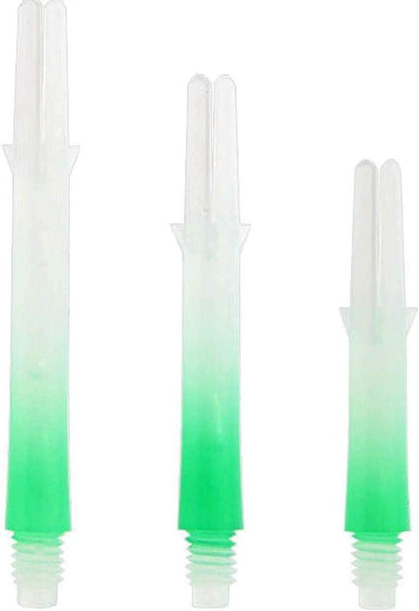 Dartshafts - Shafts - Darten - Tweekleurig Kleurverloop - Midi 260 - Groen Wit