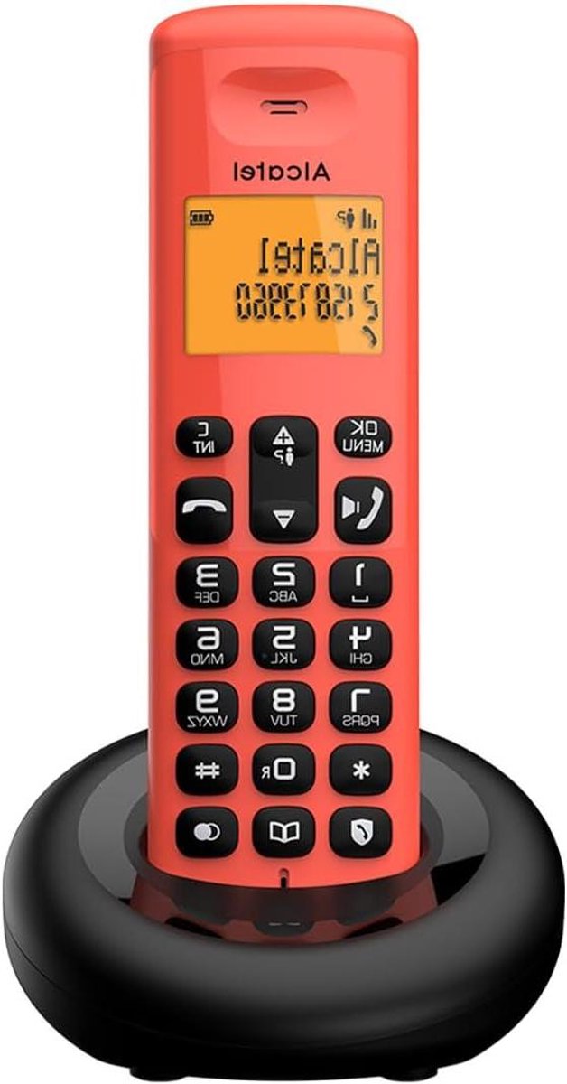 Draadloze Telefoon - DECT Telefoon Vaste Telefoon - Thuisgebruik - Oproepen Blokkeren - 10 x 10 x 17 cm - Rood