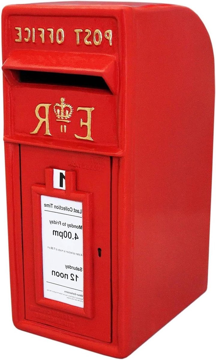 Engelse Brievenbus - Postbak Rood - Post Ontvangen - Afsluitbaar met Sleutels - 57x24x37 cm - Rood