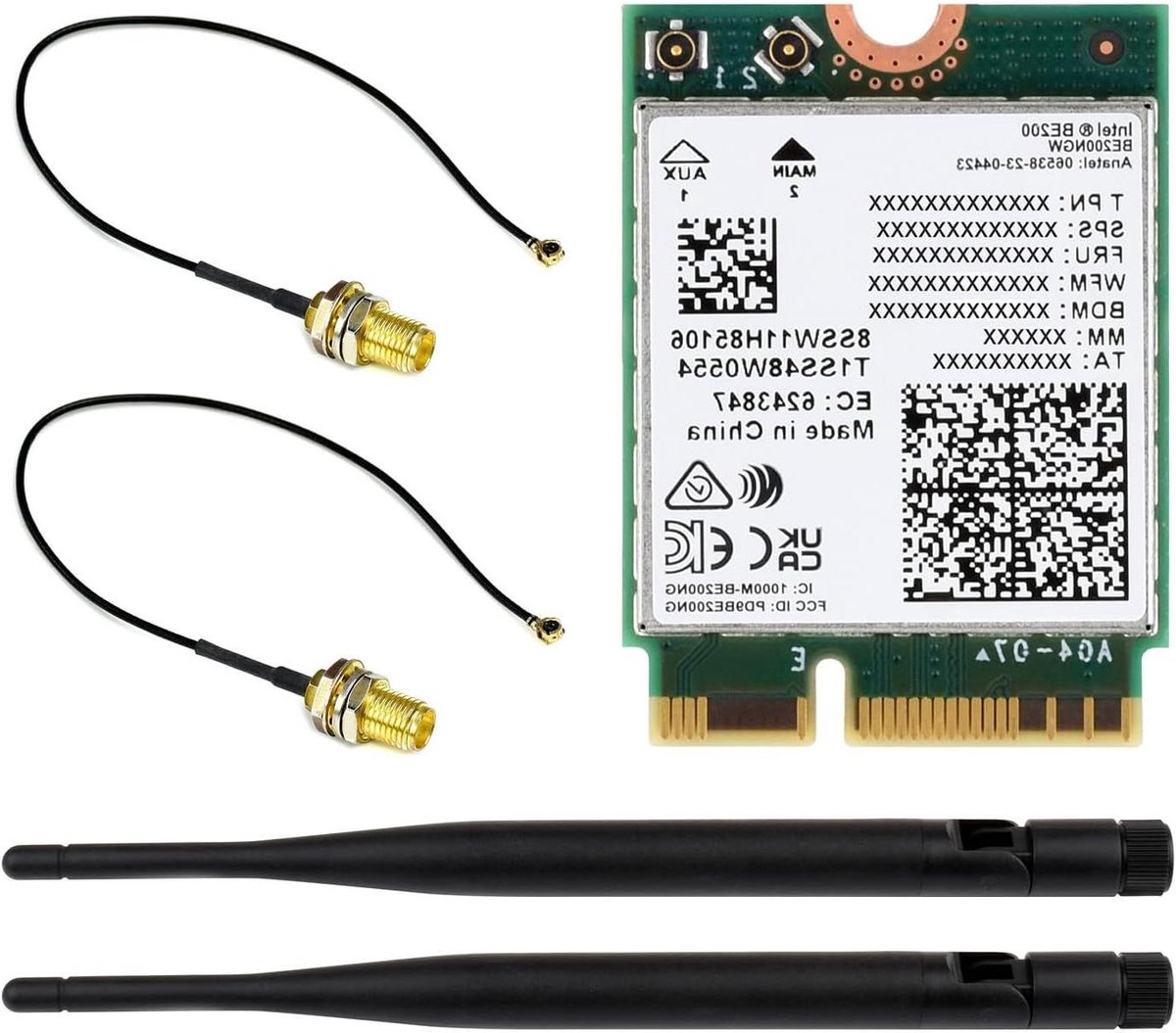Draadloze Netwerkkaart - Wifi 7 Kaart - Snelle Internetverbinding - Tri-Band 6GHz Ondersteuning - M.2 E Key - Blauw