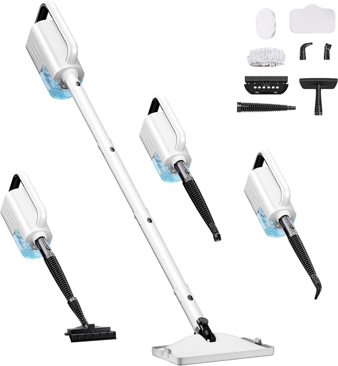 Stoomreiniger Multifunctioneel - Stoomreiniger Huis - Diepe Reiniging - 10-in-1 Functies - 380 ml - Zwart