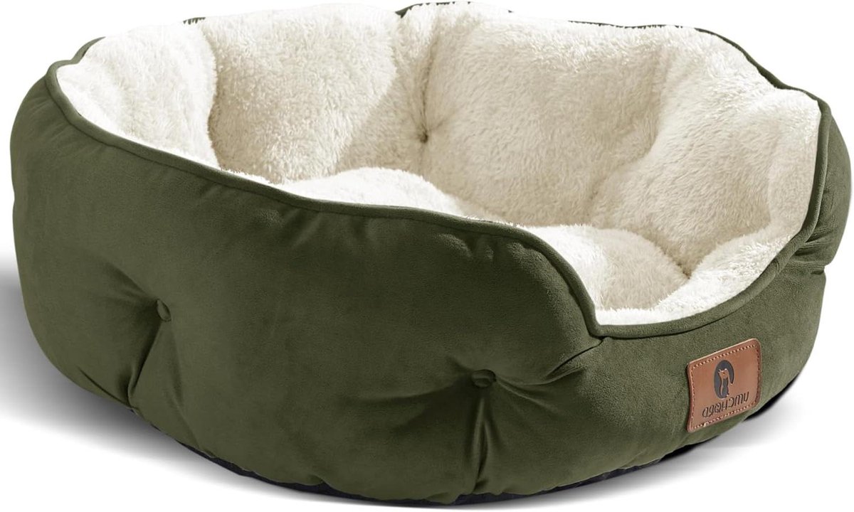 Huisdierbed - Hondenmand Kattenmand - Rustgevend Slapen - Antislip Waterbestendig - 50.8 cm - Groen
