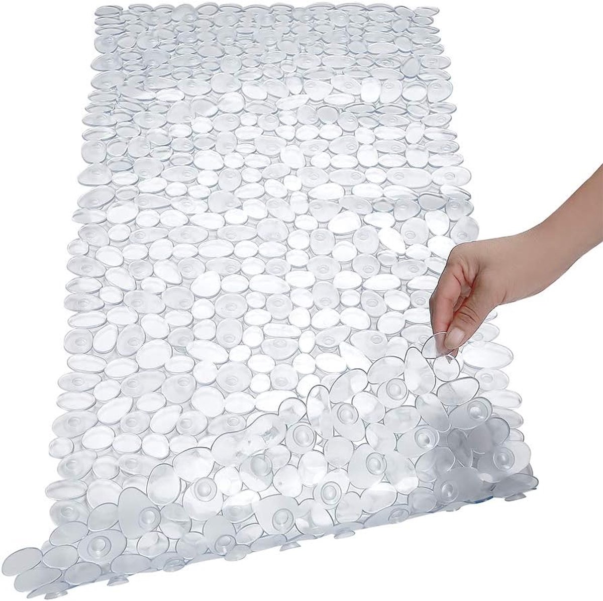 Badmat met kiezelpatroon - Antislip badmat - Badkuip - Douchecabine - 40,6 cm x 89 cm - Tr