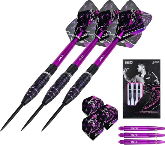 Dartpijlen - Pijlen set - Darten - 90% Tungsten - 21-25 Gram - Zwart/Paars — afbeelding 3