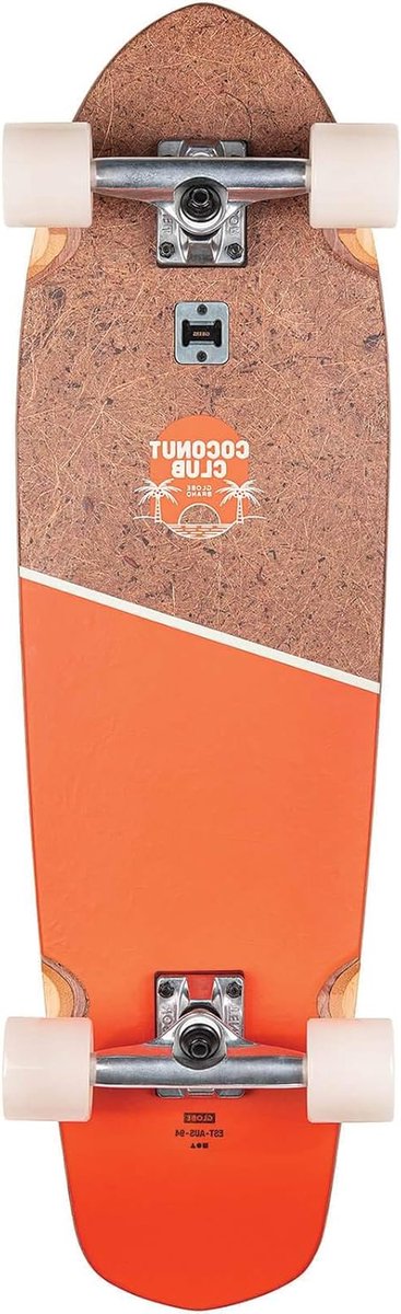 Longboard Cruiser Skateboard Cruiserboard Stadstransport Geïntegreerde Flesopener 32 inch Kokosnoot/Mandarijn