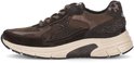 Zijzicht van een bruine Gabor Rollingsoft sneaker met bronzen details.