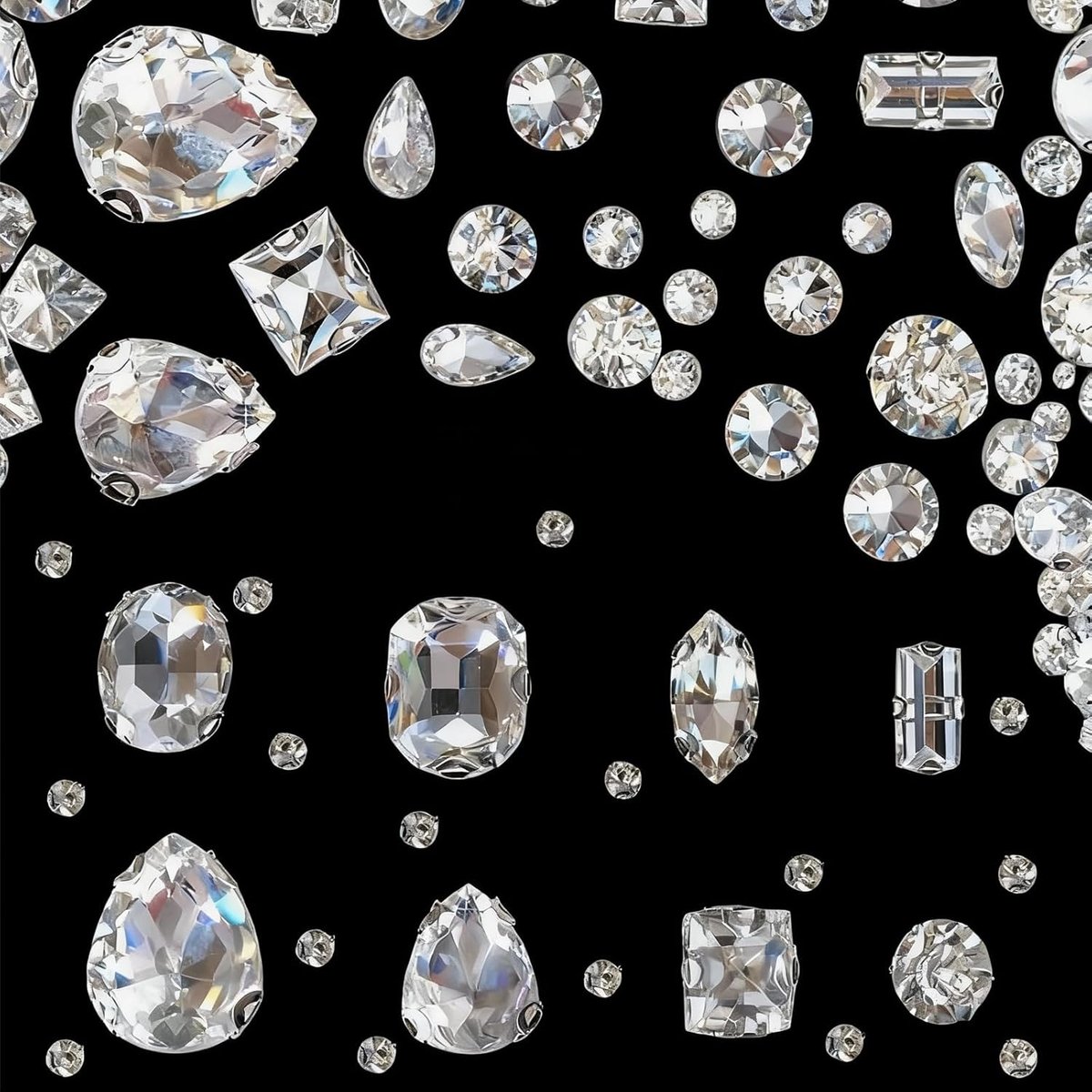 240 stuks strass-steentjes om op te naaien, grote strass-steentjes om op te naaien, sierstenen, kleding, handgenaaid, platte achterkant, glitterstenen, accessoires voor doe-het-zelf kleding, schoenen
