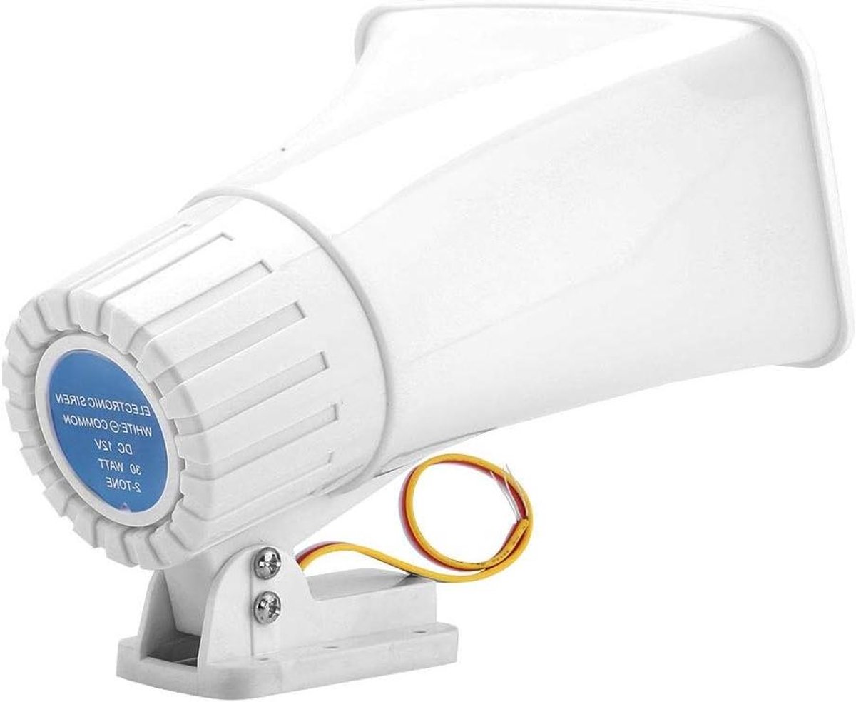 Sirene Luidspreker - Alarm Hoorn - Beveiliging Huis - Dubbele Toon Geluid - 20 x 12.5 x 23 cm - Zwart