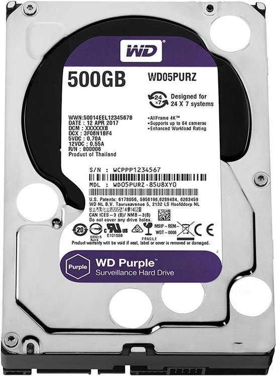 Interne harde schijf - Opslagmedium - Beveiligingssystemen - Continu gebruik - 8 TB - Violet van Interne Harde Schijf — afbeelding 3