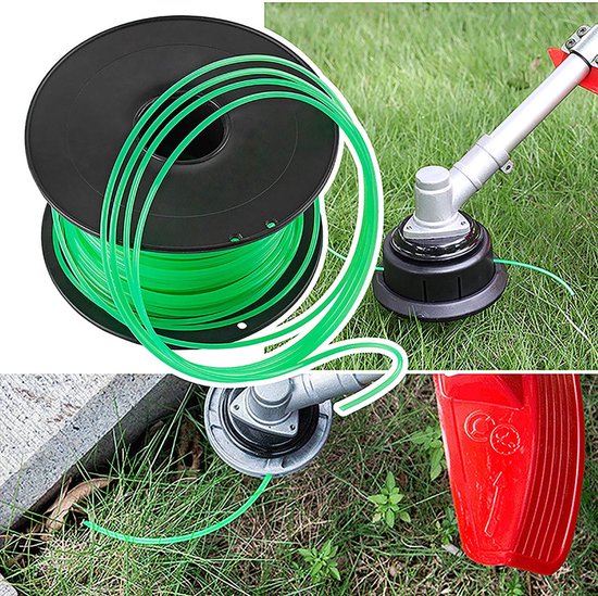 Trimmer Draad - Gazon Snijlijn - Gazon Onderhoud - Zeshoekig Profiel - 3 mm x 100 m - Groen — afbeelding 2