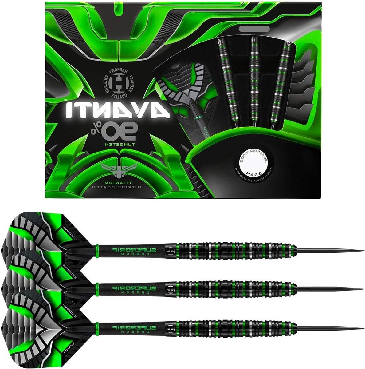 Darts Set - Pijltjes Set - Precisie Werpen - 90% Wolfraam Vaten - 25 Gram - Zwart Zilver Groen