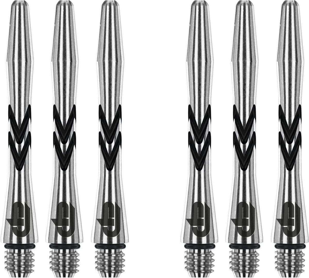 Dart Stengels - Dart Assen - Darts Spelen - V-Groove Aluminium - 36mm - Zwart