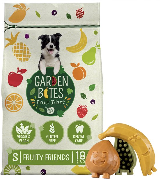 duvoplus Garden Bites - Fruity Friends Hondensnacks - Hondensnoepjes - Vegetarisch & Glutenvrij - Small 18st