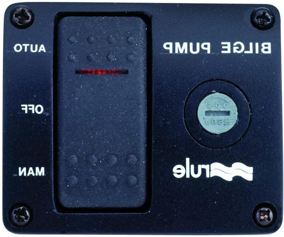 Tuimelschakelaar 3 standen - Schakelaar 12V - Elektrische installatie - Met zekeringhouder - 10x8x13 cm - Zwart