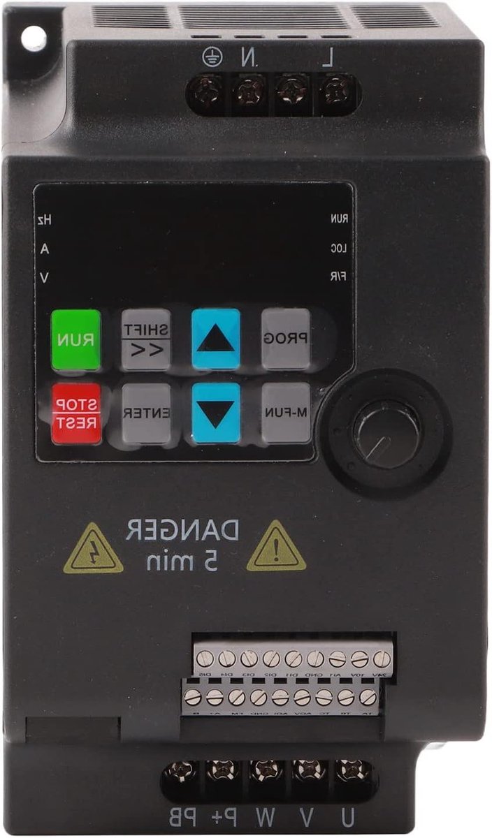 Frequentieomvormer - Motorregelaar - Motoren Aansturen - V/F Vector Controle - 0.75 kW - Grijs