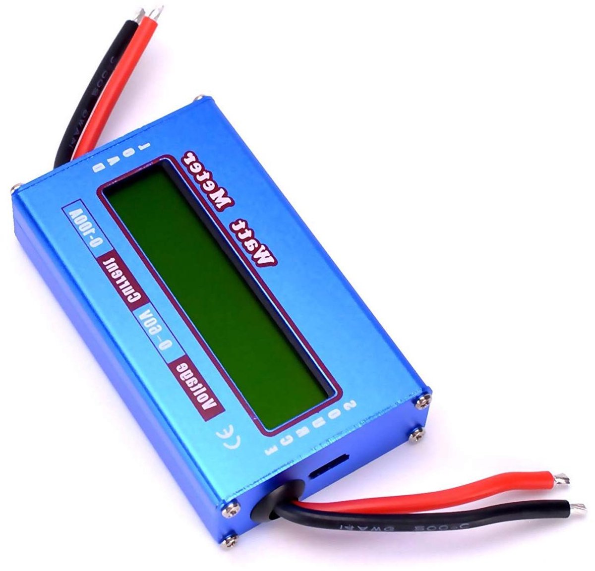 Wattmeter Batterij Tester - Spanning Amperemeter - DC Projecten Analyseren - Dubbele Meting - 60V 100A - Blauw