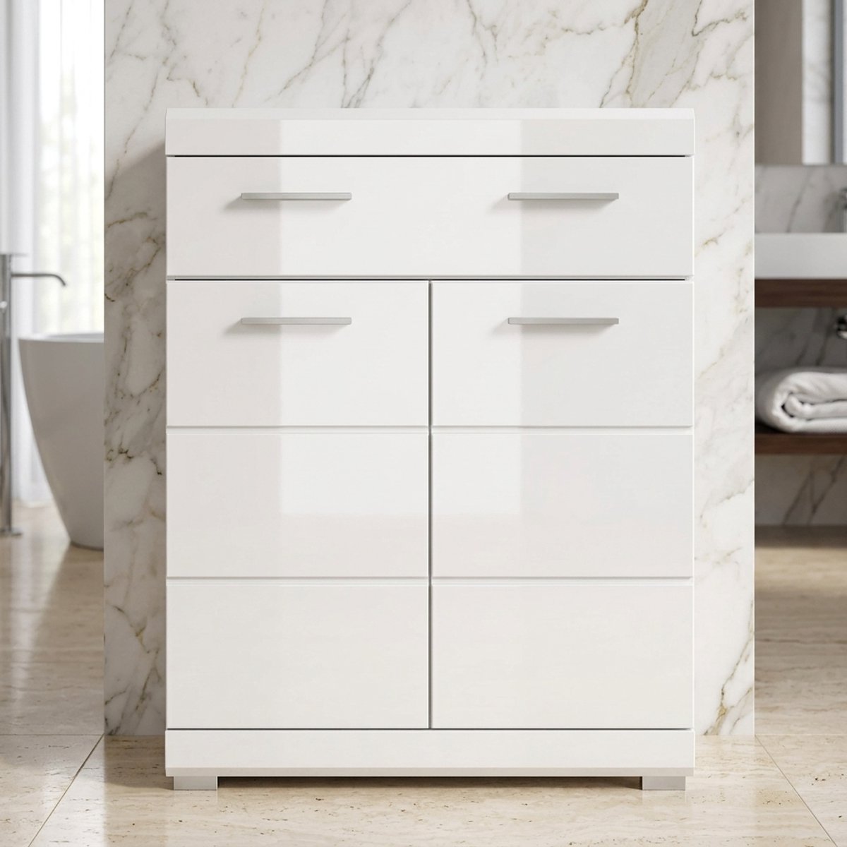 Ladekast - 88x74x31 cm - Wit - Novihome