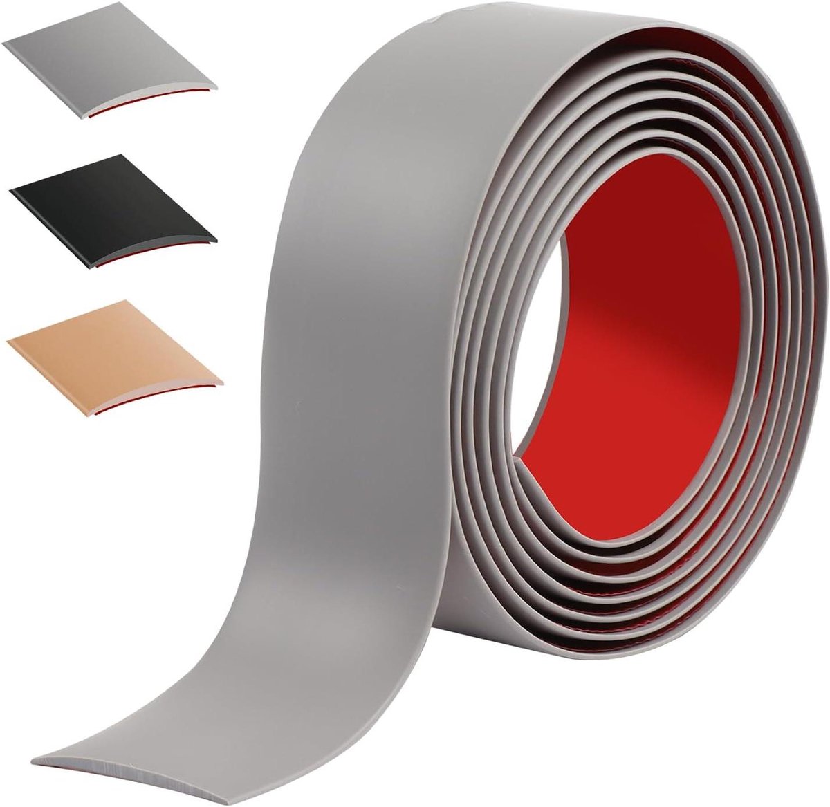 Zelfklevende Dorpelstang - PVC Overgangsprofiel - Vloeren Afwerken - Zonder Boren Te Plaatsen - 200 cm x 5 cm - Grijs