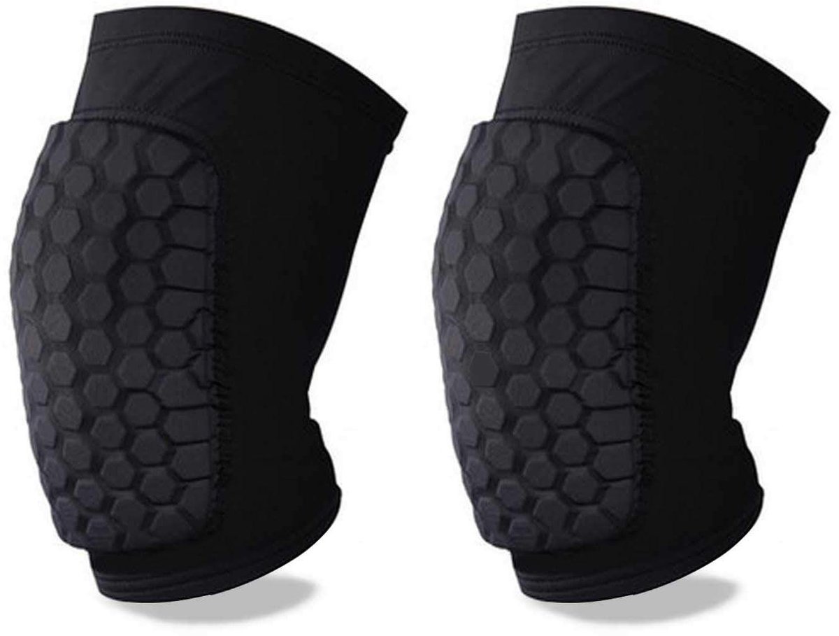 Kniecompressiepads - Kniebeschermers mouwen - Sport Bescherming - Honingraatvulling - Maat M - Zwart