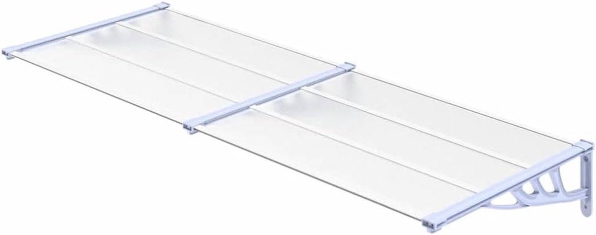 Deur Luifel - Regenscherm Buiten - Voordeur Beschermen - Polycarbonaat Platen - 239x90 cm - Grijs Transparant