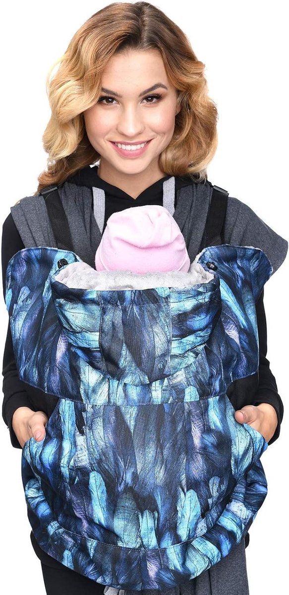 Baby Draagcover - Draagcape Universeel - Baby Vervoeren - Wind- en Waterafstotend - 4-24 Maanden - Blauw