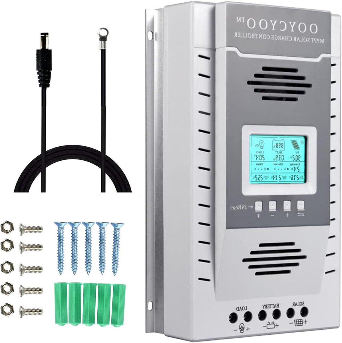 Zonne Laadregelaar - MPPT Controller - Accu Laden - 99% Laadefficiëntie - 100A - Grijs