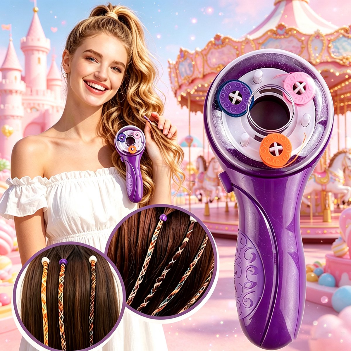 Elektrische automatische haarvlechtmachine voor meisjes Complete DIY haarvlechtset draagbaar creatief kapselgereedschap Haardecoratie speelgoed ideaal speelgoedcadeau voor meisjes