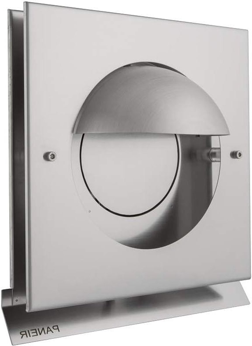 Afvoerluchtrooster RVS - Keukenafvoerkap - Ventilatie Buiten - Geïntegreerde terugslagklep - 150 mm - Zwart