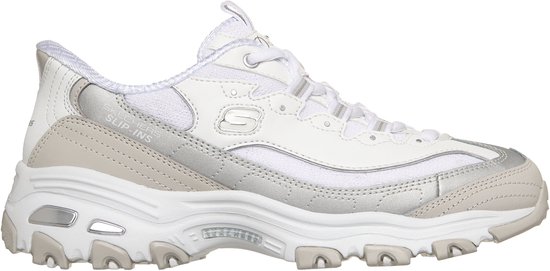 Skechers D LITES-SMOOTH NOSTALGIA Dames Instappers - Wit / Zilver