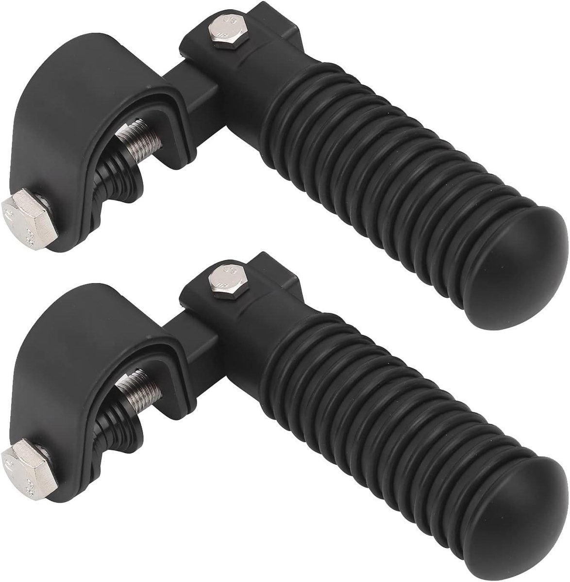 Motorvoetsteunen - Opvouwbare pedalen - Extra rijcomfort - Verstelbare houder - 1 inch klem - Zwart