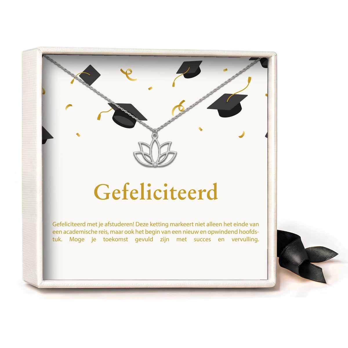 Pera Jewelry - 925 sterling zilveren Lotus ketting - Gefeliciteerd 2 - Collier - Ketting Dames - Ketting met Hanger