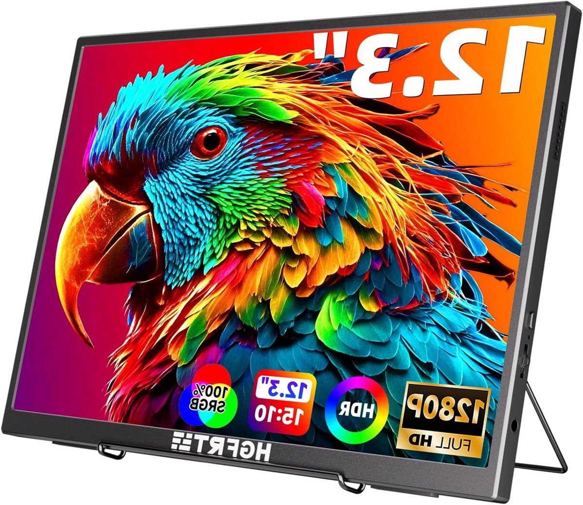 Draagbare Monitor - Secundair Scherm - Werk en Entertainment - 100% sRGB Kleurweergave - 12.3 Inch - Zwart